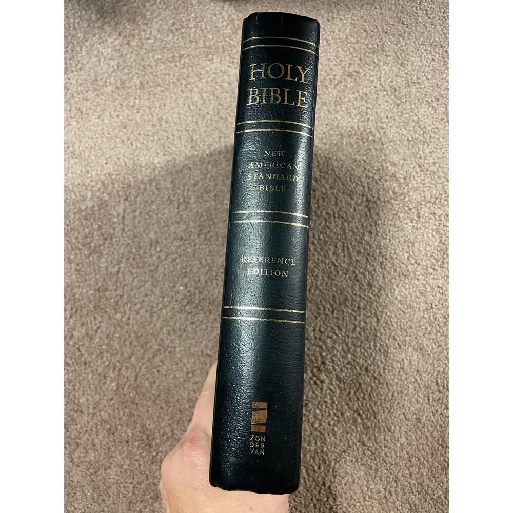 New American Standard Giant Print bible black premium leather cover Vintage 2000